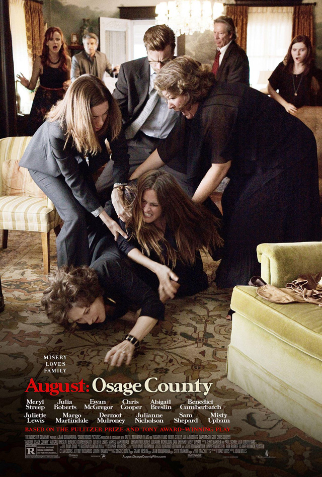 The official poster for August Osage County starring Meryl Streep and Julia Roberts