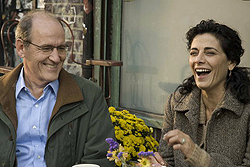 Richard Jenkins and Hiam Abbas in The Visitor