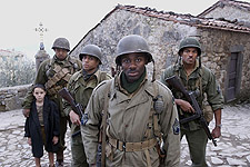 (from left) Matteo Sciabordi, Omar Benson Miller, Michael Ealy, Derek Luke and Laz Alonso in Miracle at St. Anna