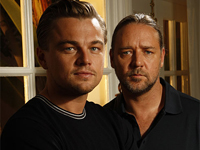 (from left) Leonardo DiCaprio and Russell Crowe