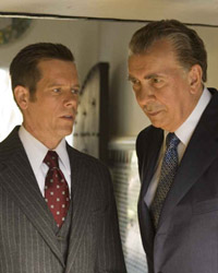 (from left) Kevin Bacon and Frank Langella in Frost/Nixon
