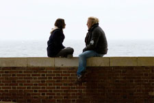 Evan Rachel Wood and Mickey Rourke in The Wrestler